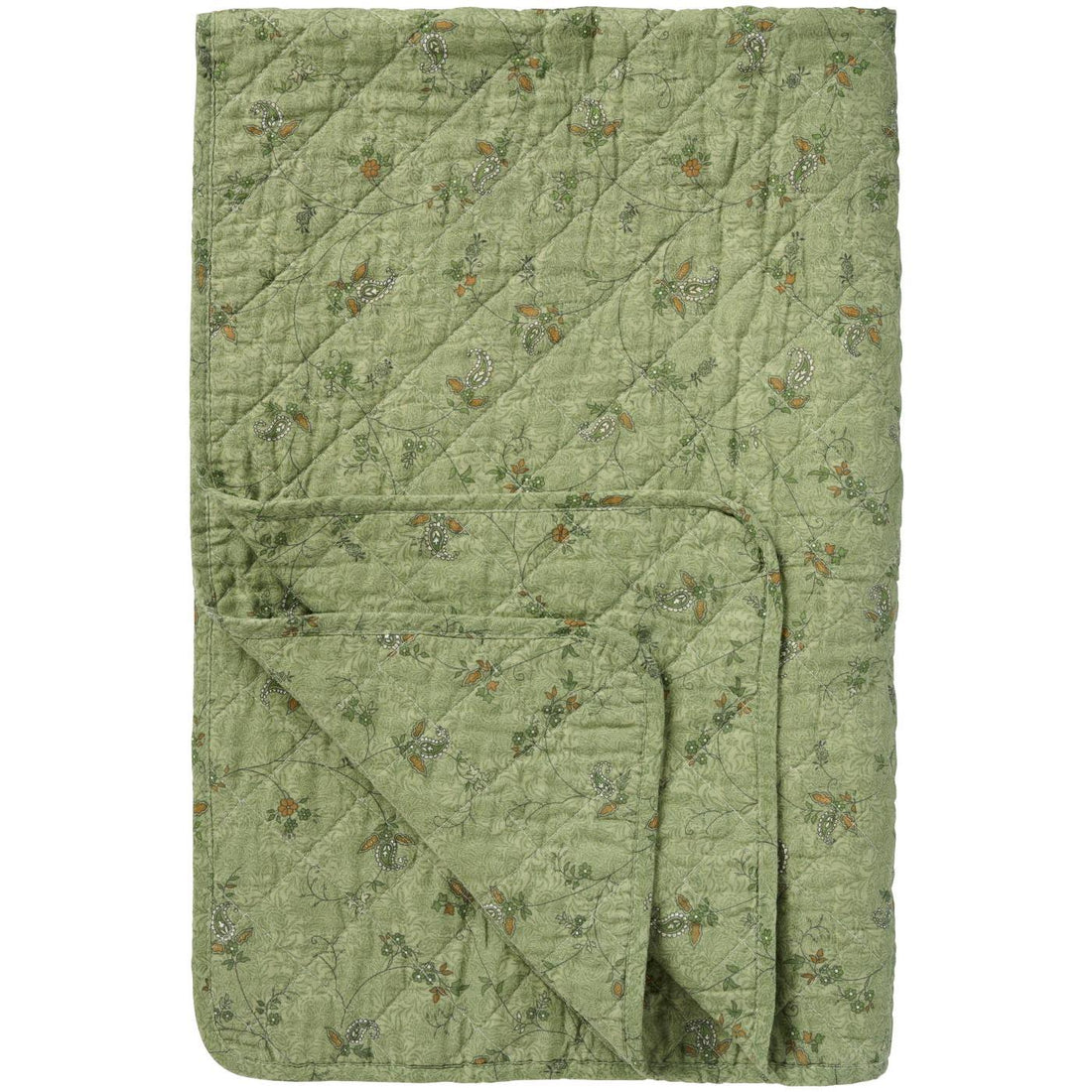 Ib Laursen Quilt m/Blomsterranker - Grøn