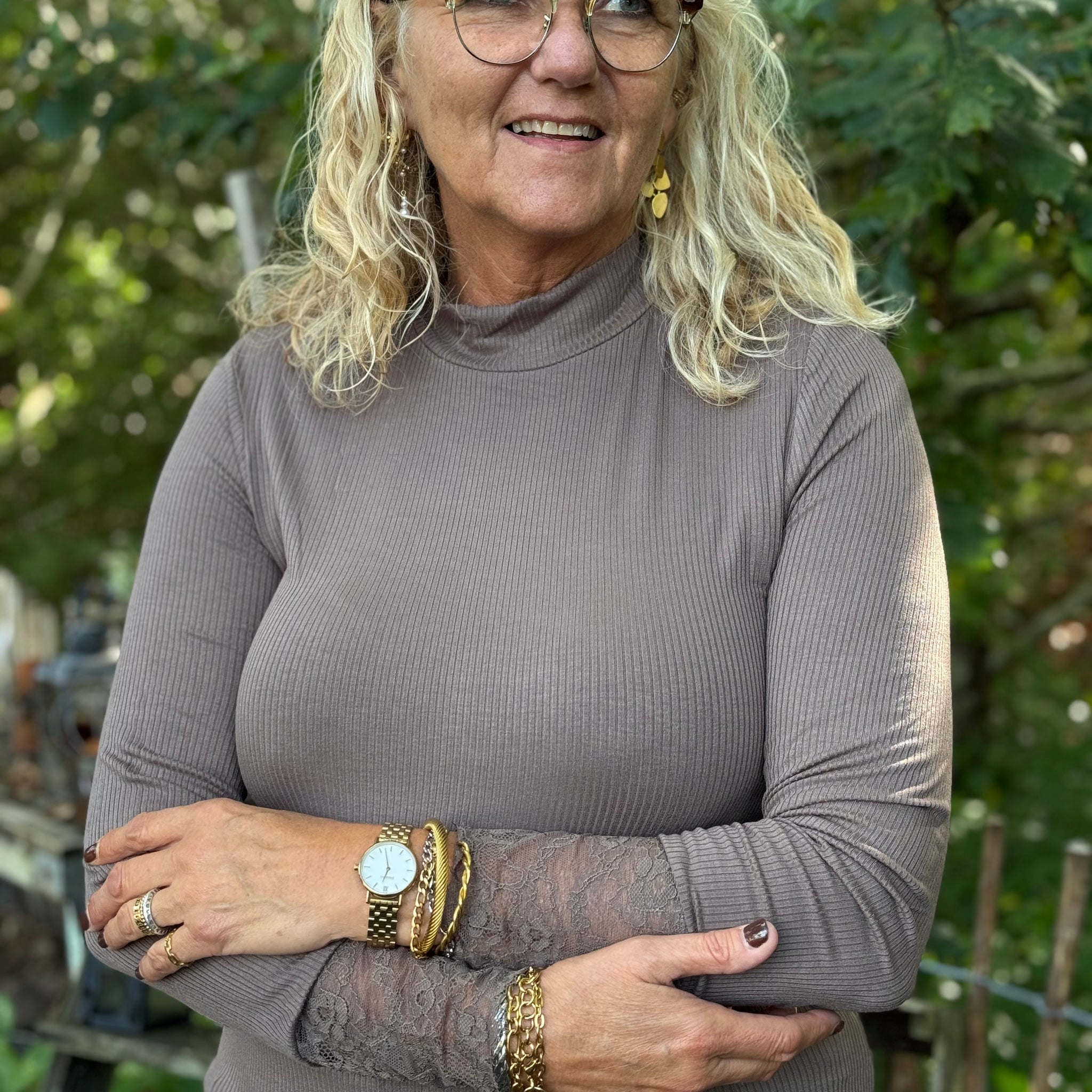 Kaffe Omi Turtleneck T-shirt - Morel