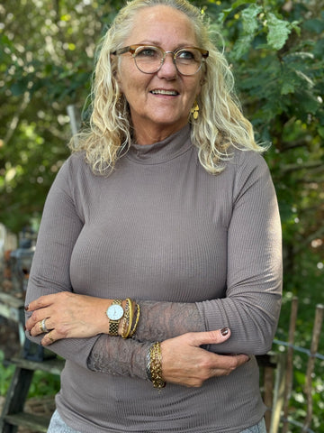 Kaffe Omi Turtleneck T-shirt - Morel