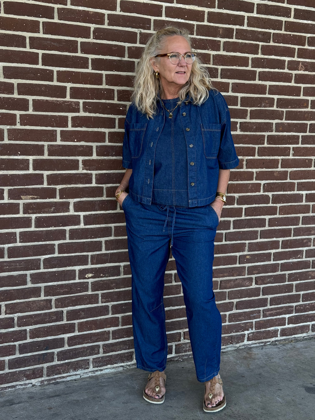 Kaffe Luise Shirt - Dark Blue Chambray