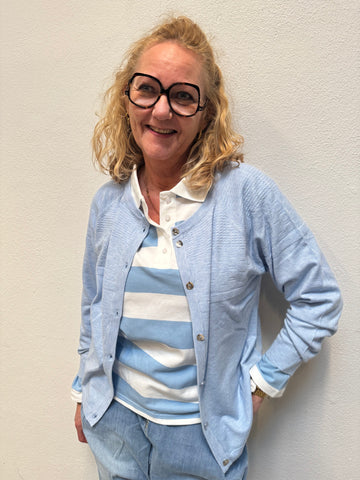 Cream Dela Cardigan - Cashmere Blue Melange