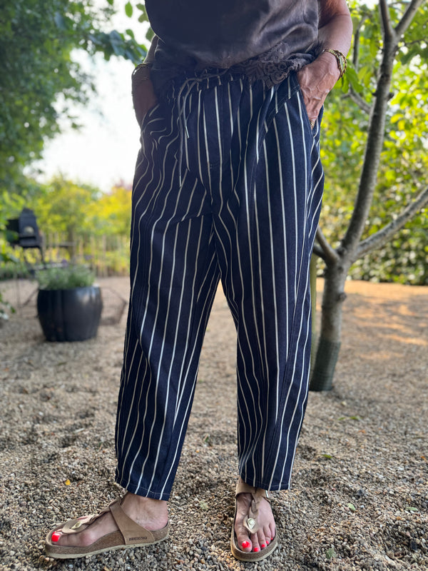 Costa Mani Millie Pants - Blue/White Stripe Denim