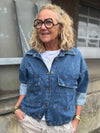 Black Colour Izzy Denim Jacket - Mid Blue