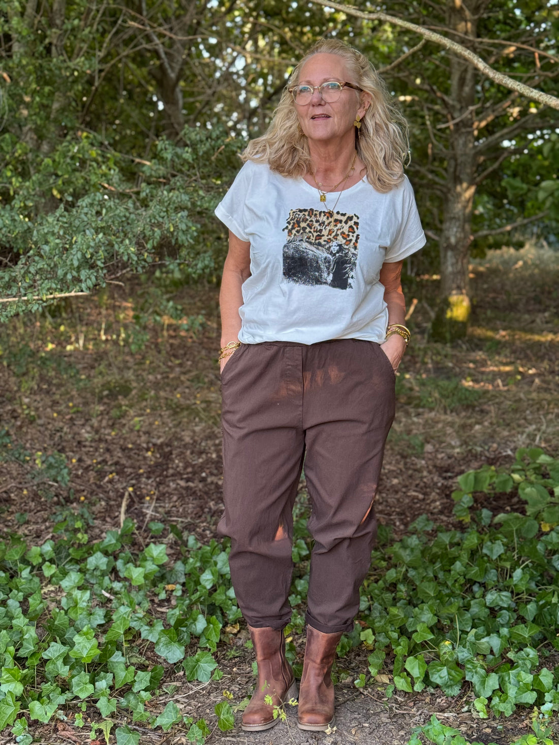 Cream Mias T-shirt - Wild Side Leopard