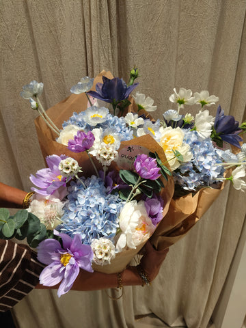 Evighedsbuket - Blå / Hvid