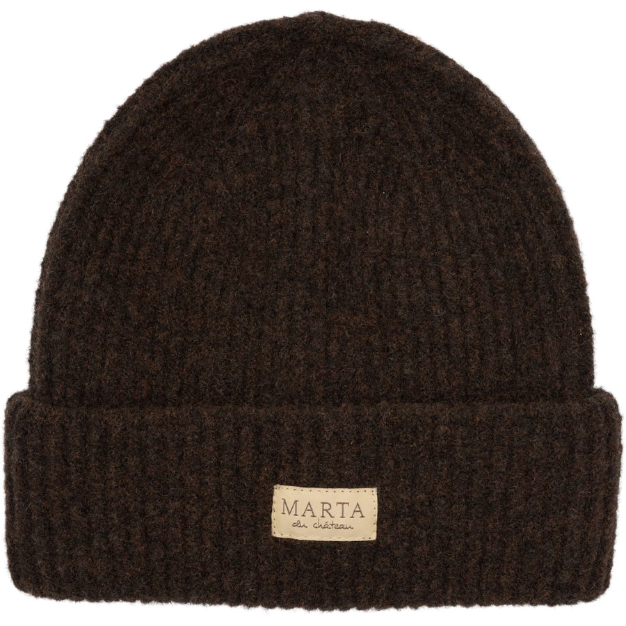 Marta du château Delie Rib Beanie Hat - Brown