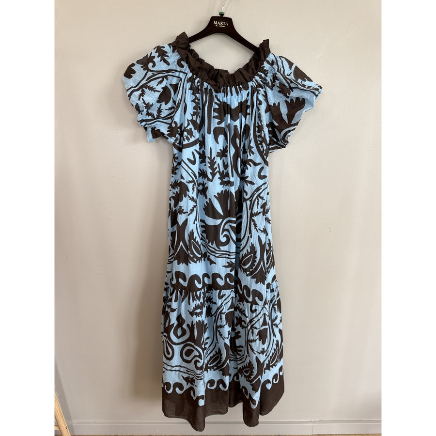 Marta du château Muse Dress - Blue/Marrone