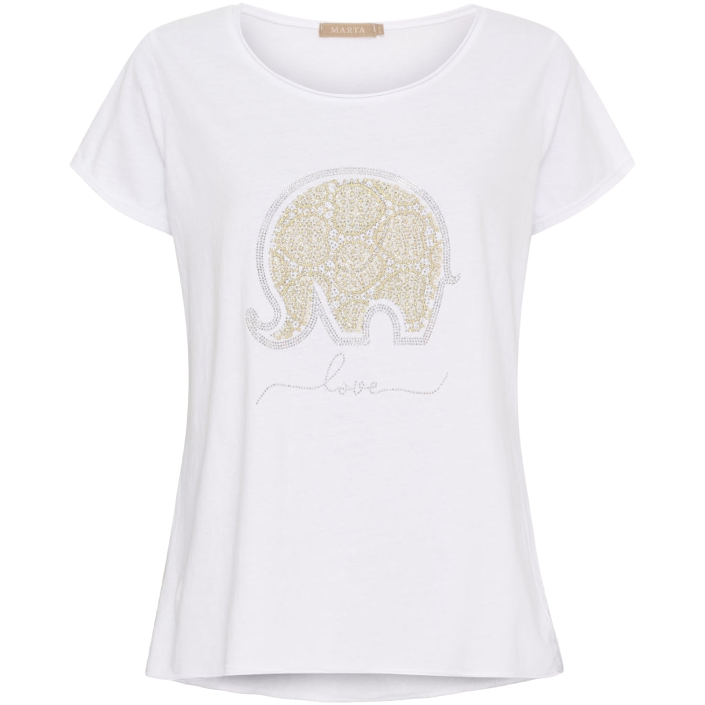 Marta du château Marie T-shirt, White Love Elephant