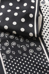 Cream Tie Scarf - Black Dot Paisley
