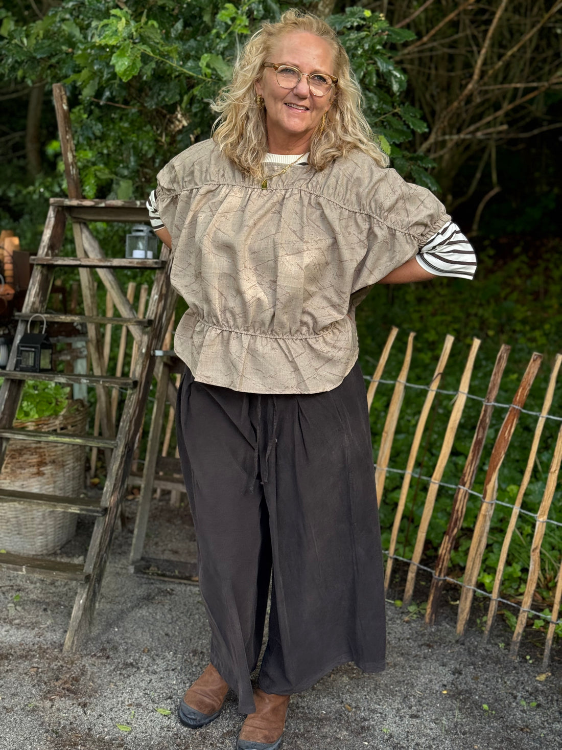 Marta du château Saffron Blouse - Camel Print