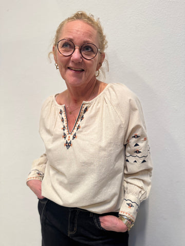 Cream Agate Blouse - Oatmeal