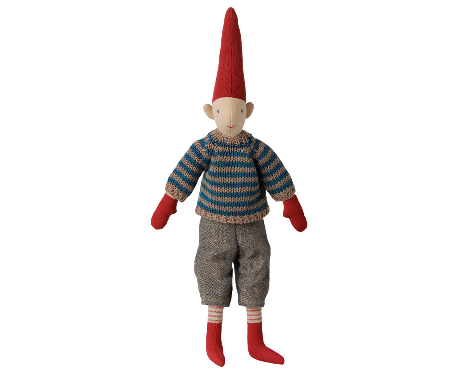 Maileg Pixy Dreng str. 2 - Stribet Strikket Sweater
