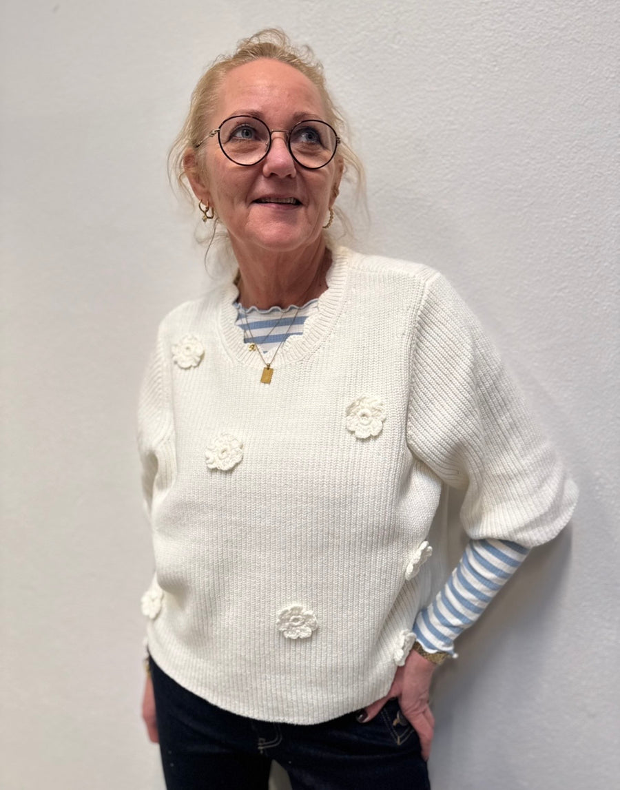 Nümph Marsie SS Pullover - Cloud Dancer