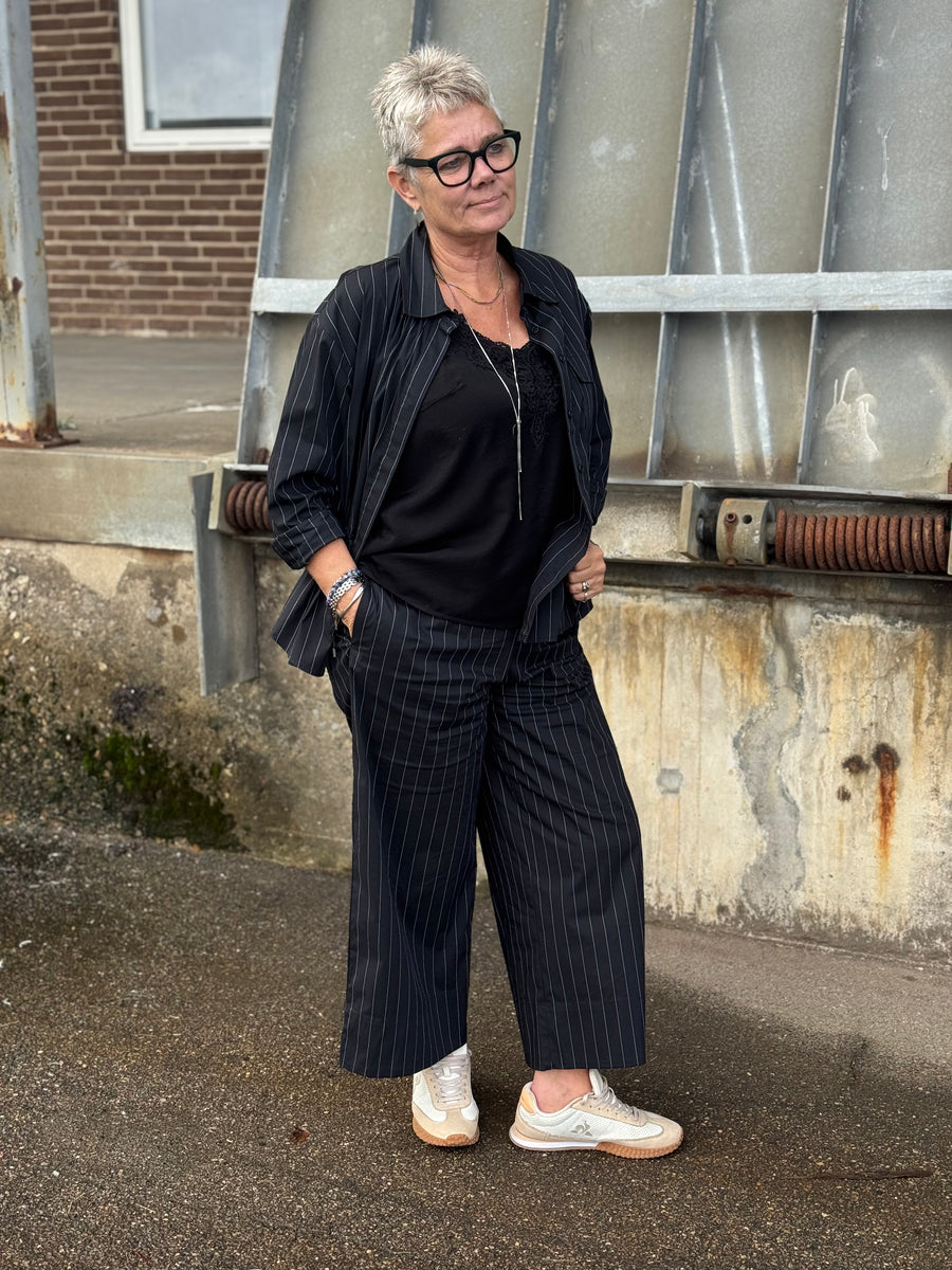 Isay Sigga Striped Pant - Black Pinstripe