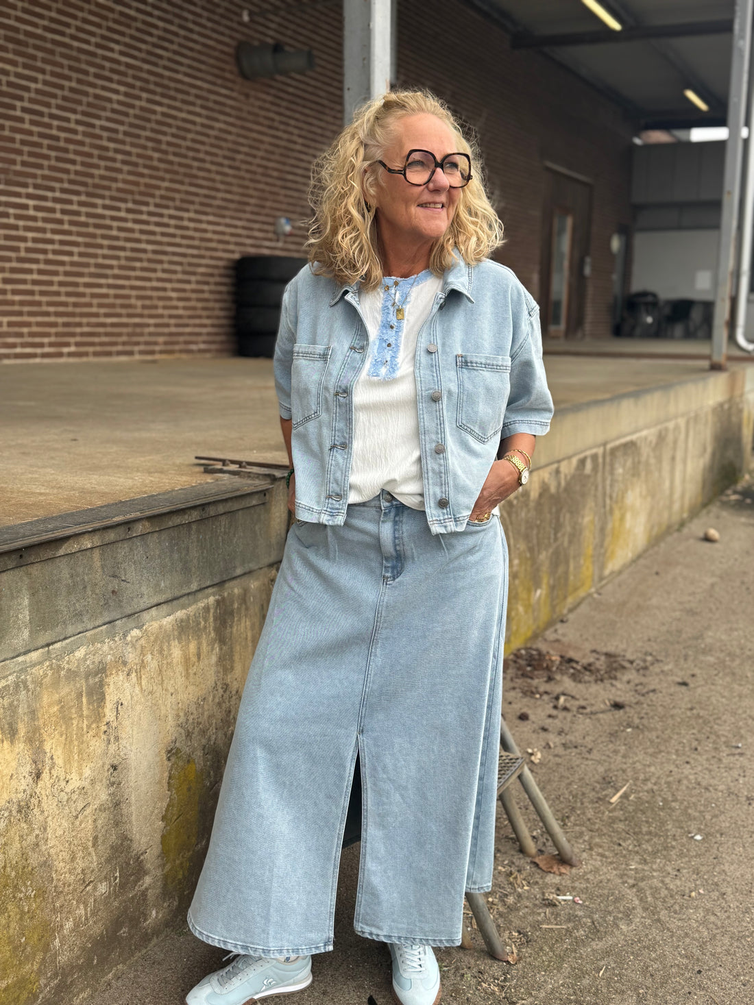 Kaffe Minna Denim Skirt - Light Blue Wash