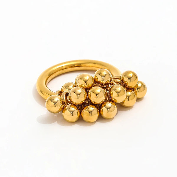 Bead Cluster Ring - 18K guldbelagt