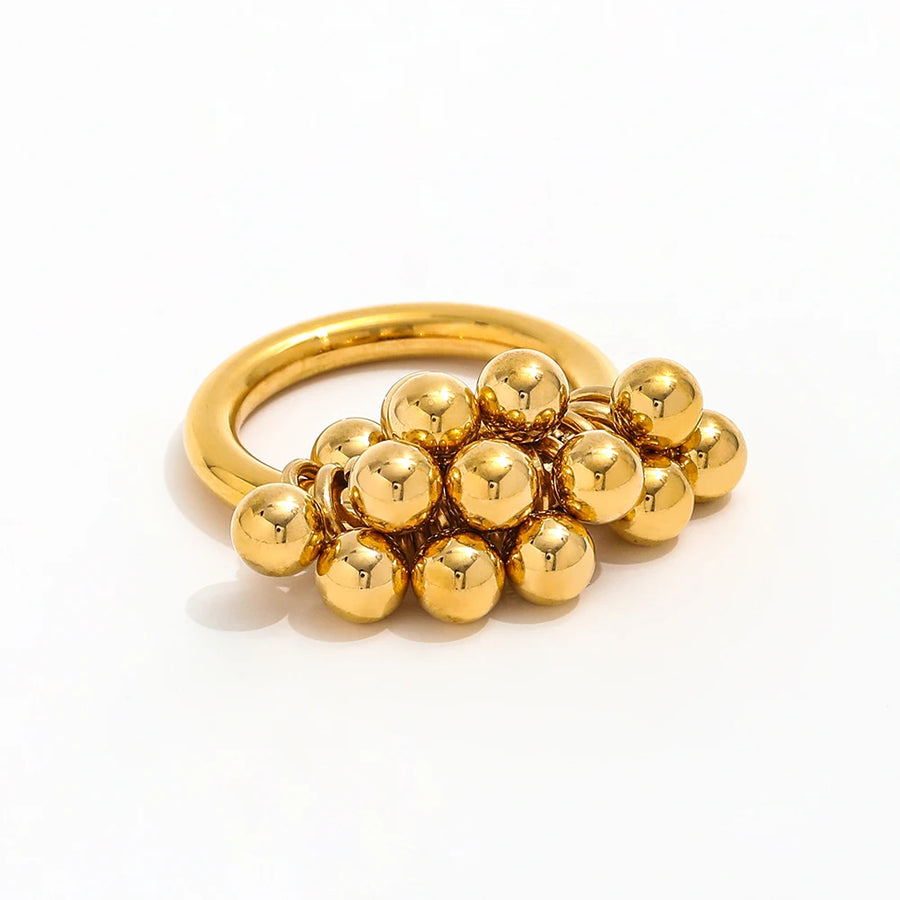 Bead Cluster Ring - 18K guldbelagt