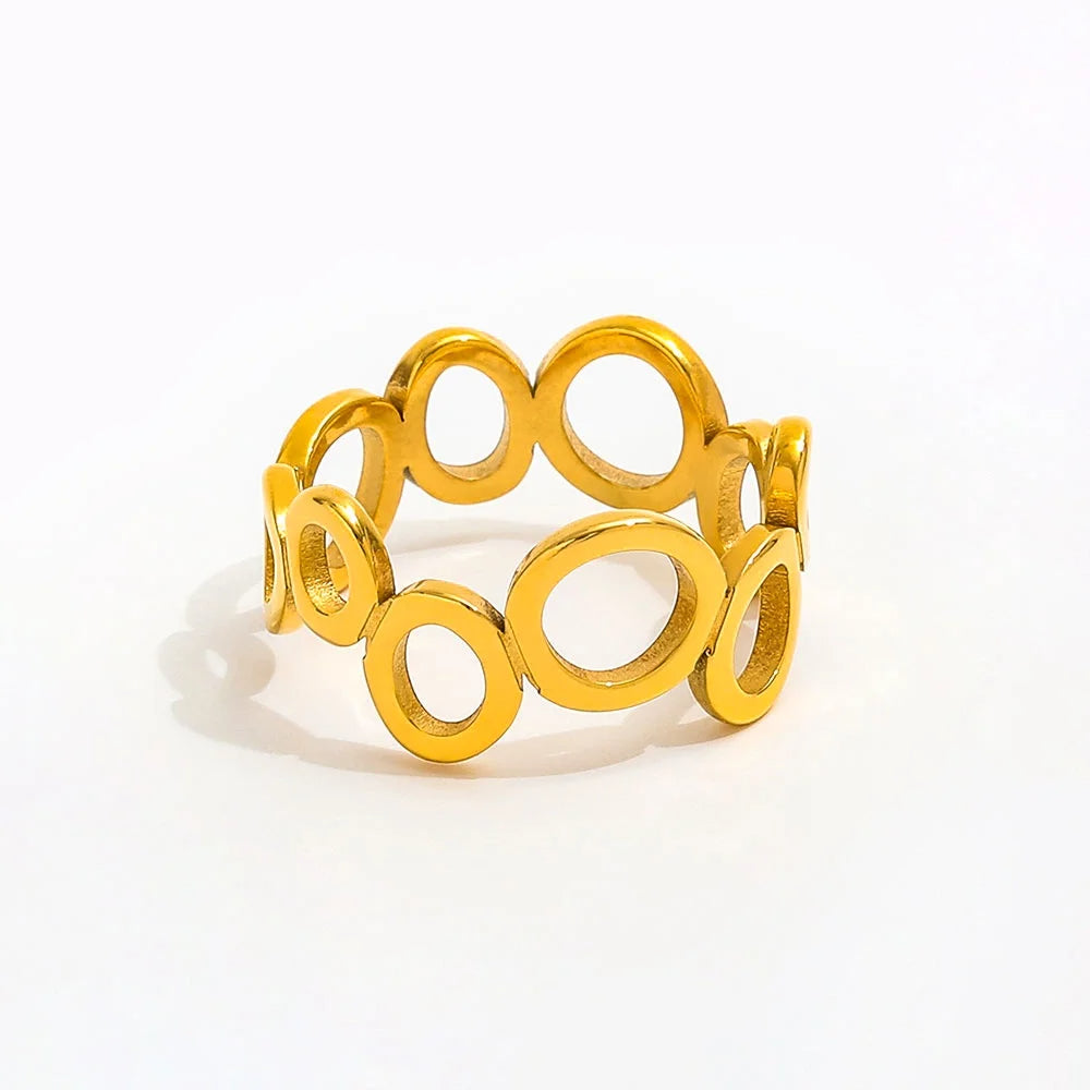 Circle Interlocking Ring 18K Guldbelagt