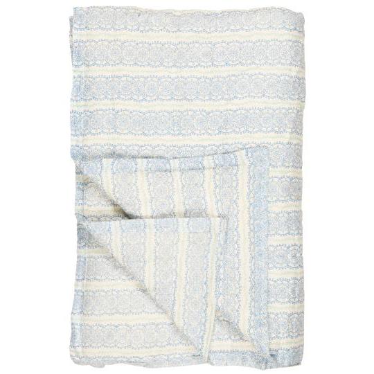 Ib Laursen Anne Quilt - Blåt cirkelmønster & Grønne Blade