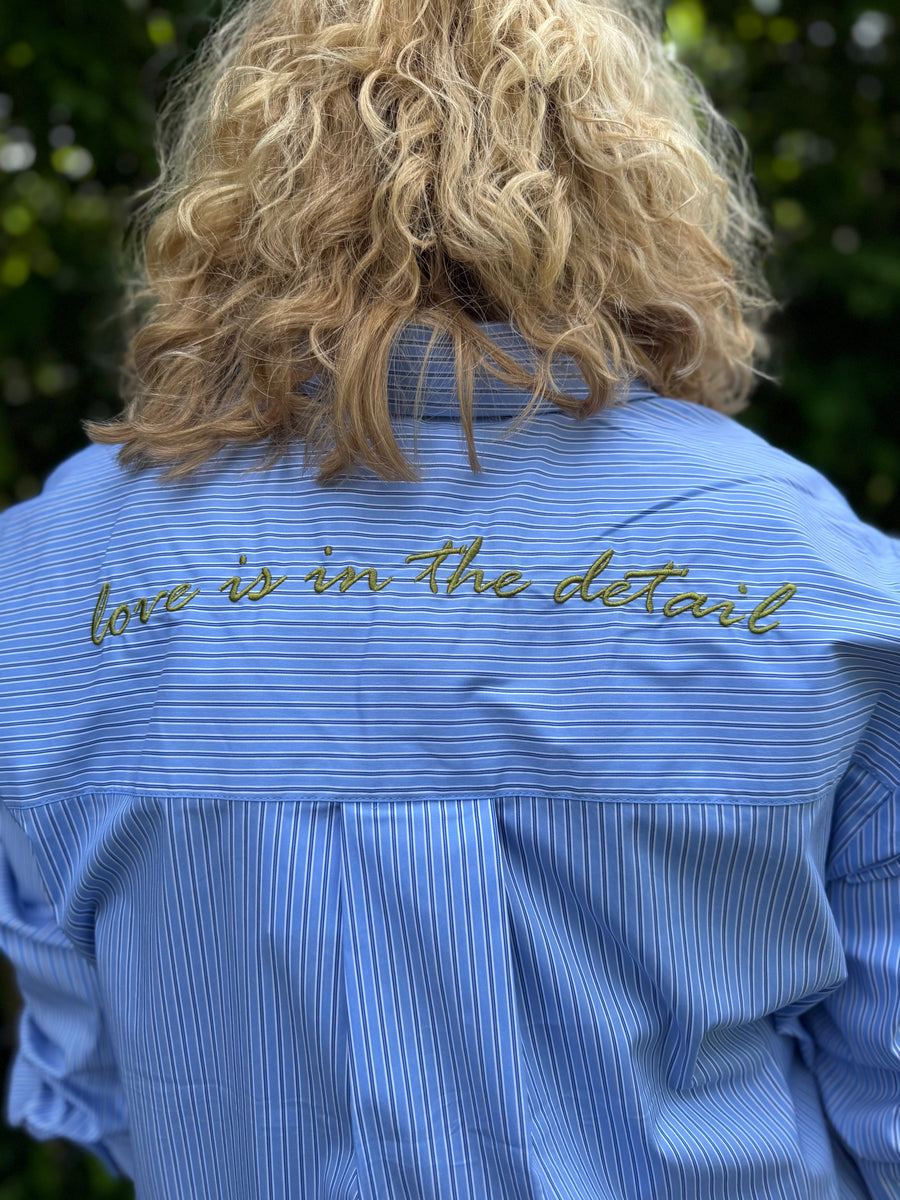 Culture Ebony Shirt - Blue Stripe
