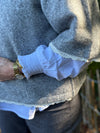 Cream Kibana Knit Pullover - Grey Melange