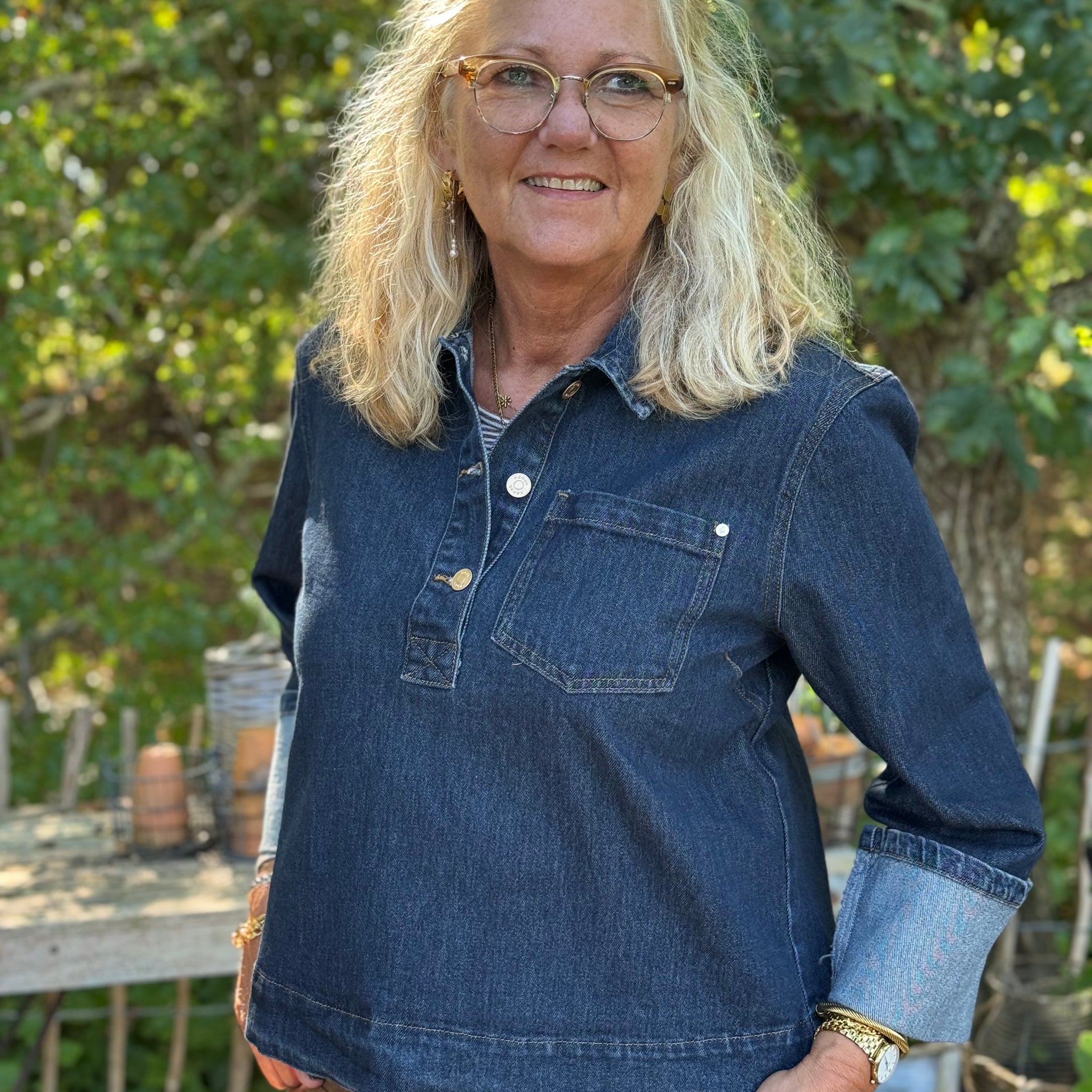 Nümph Toronto Shirt - Dark Denim Blue
