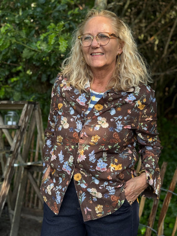 Marta du château Magnolia Shirt - Brown Print