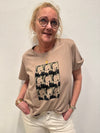 Costa Mani Small Faces O Tee - Sand/Black