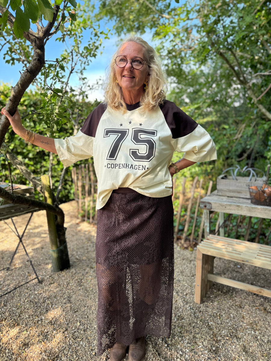 Kaffe Philine T-shirt - Turtledove/Coffee Bean