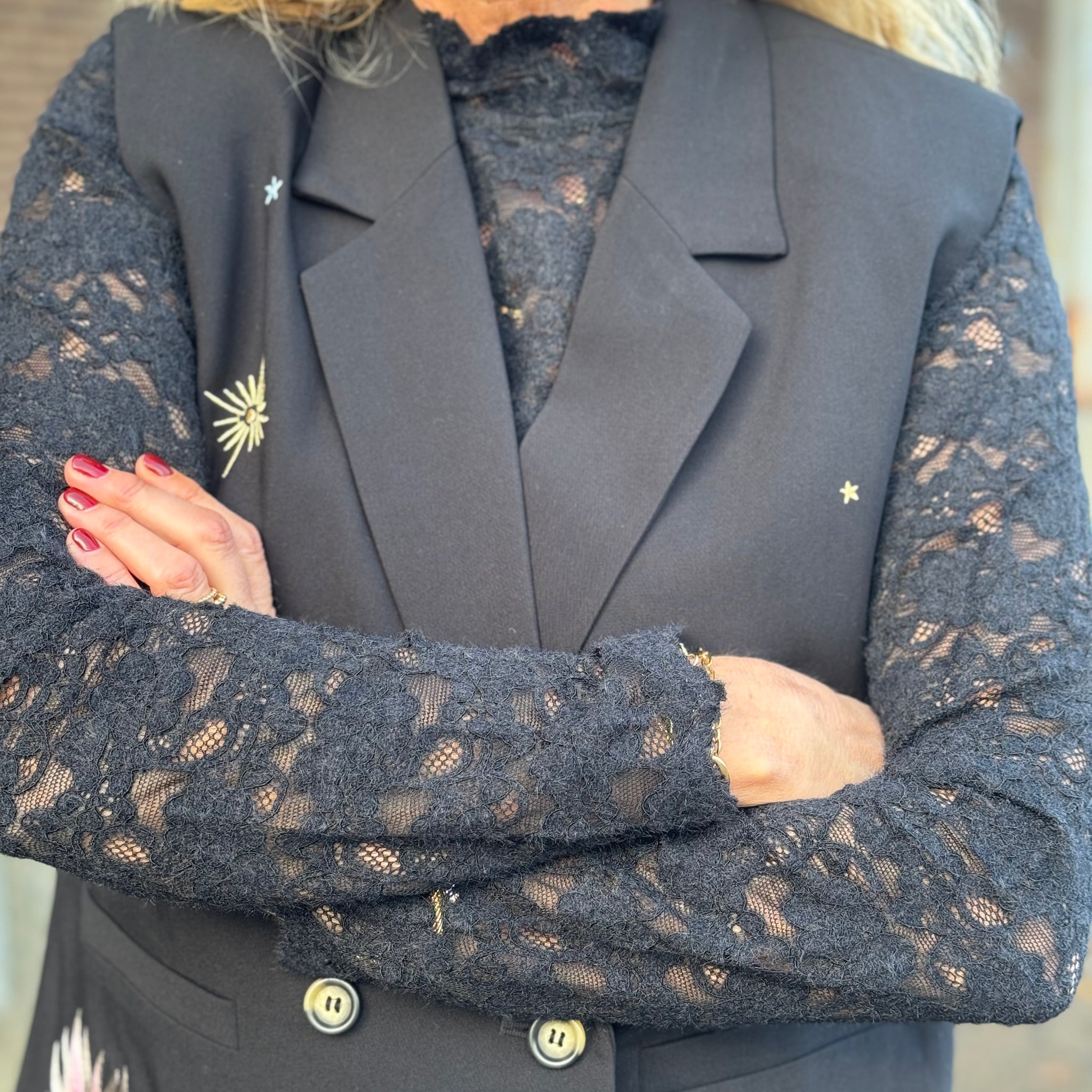 Cream Ashley Turtleneck - Pitch Black