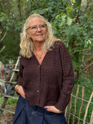 Nümph Riette Dot Pointelle Cardigan - Black Coffee