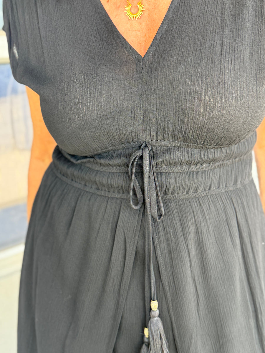 Cream Allie Dress - Pitch Black