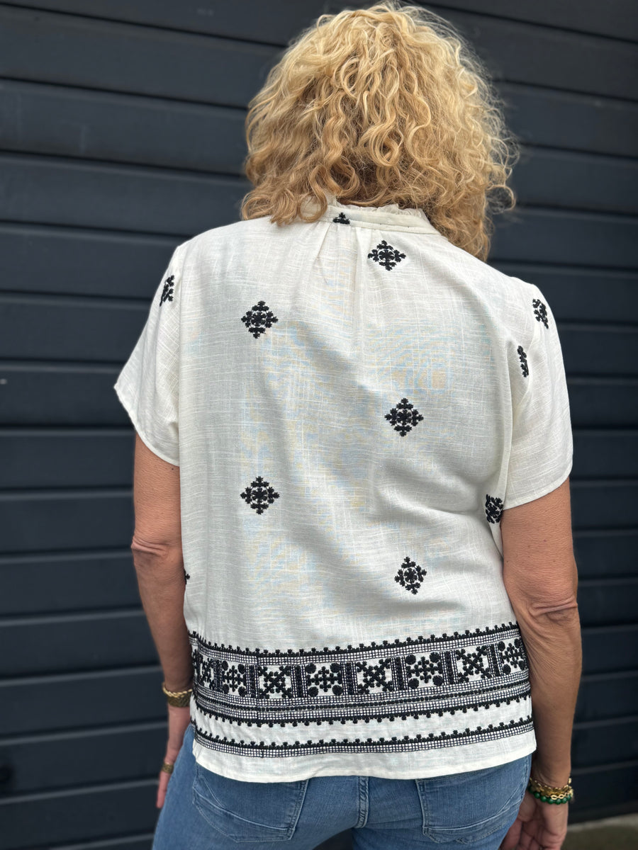 Costa Mani Ice Shirt - Black/White Embo