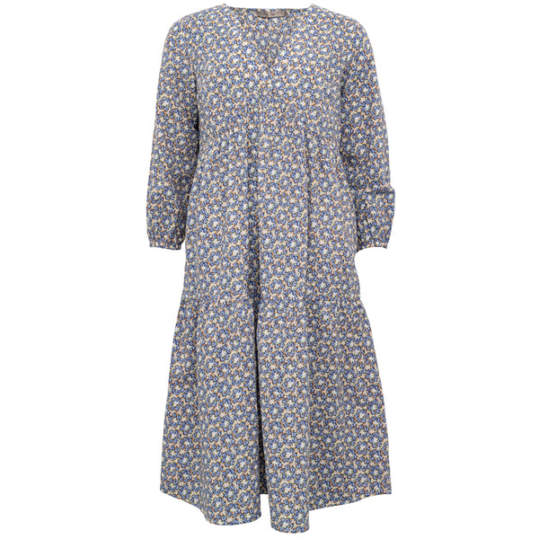 Costa Mani Seersucker Dress - Blue Flower