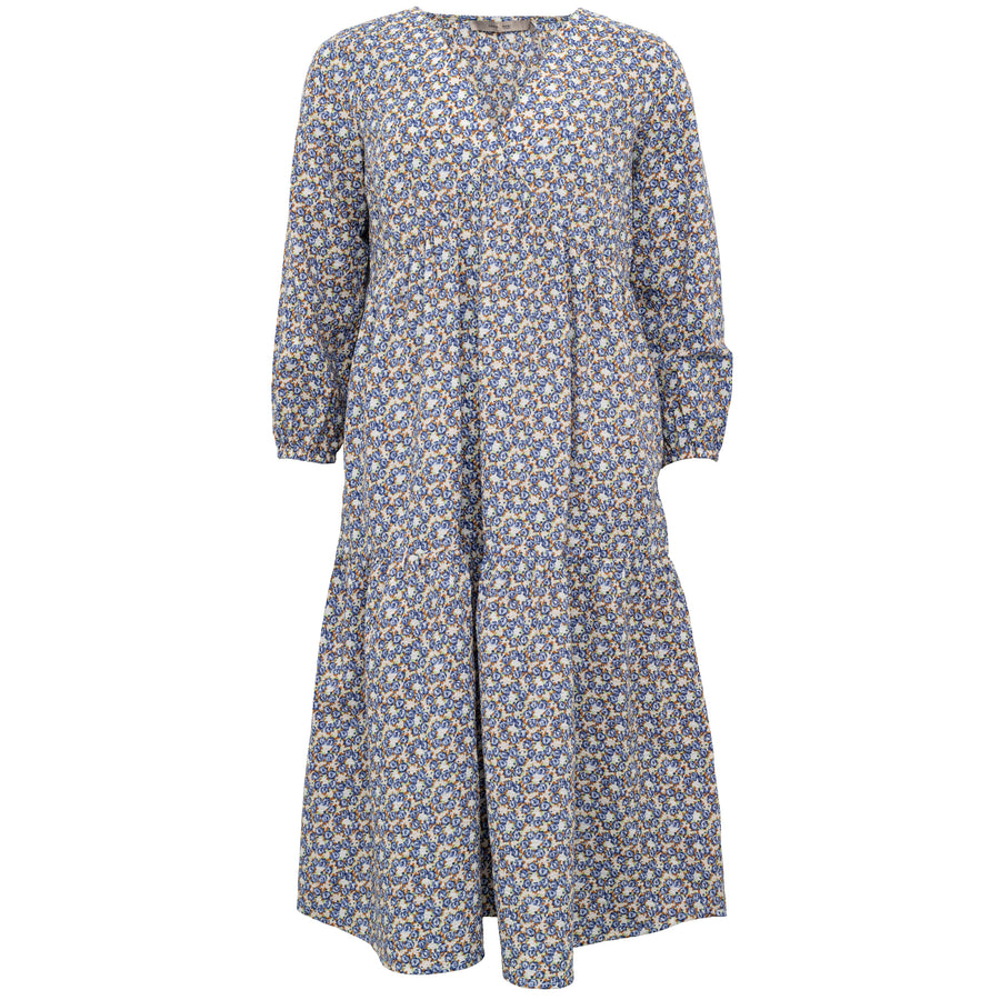 Costa Mani Seersucker Dress - Blue Flower