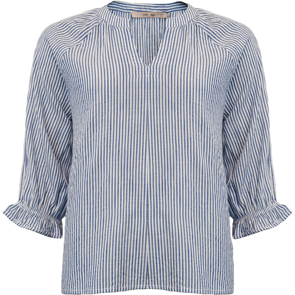 Costa Mani Addie Blouse - Blue/White