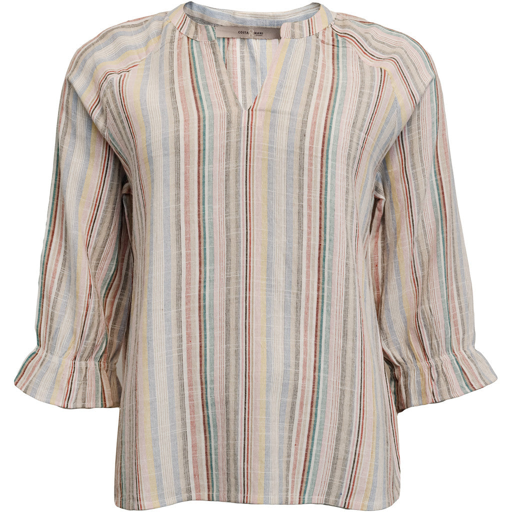 Costa Mani Addie Blouse - Multi Color Stripe