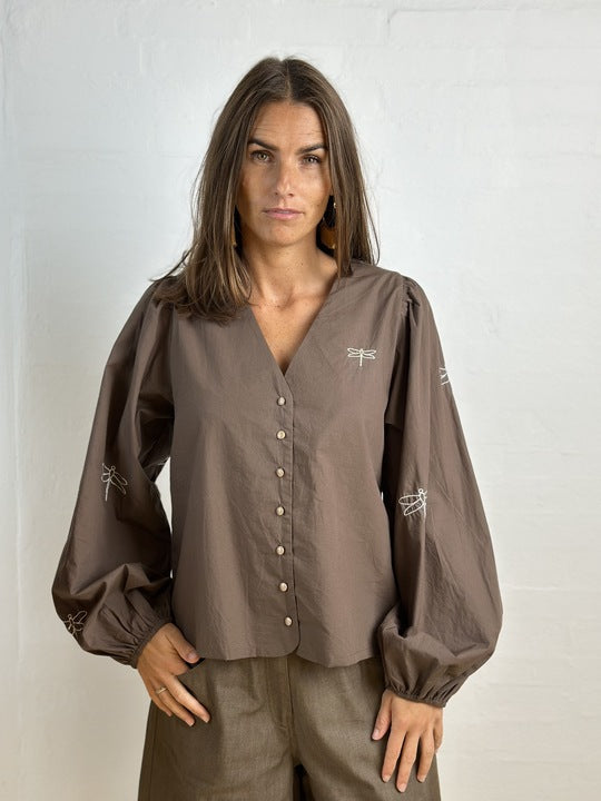 Gaspar Valencia Poplin Shirt - Brown  (PRE-ORDRE SEPTEMBER)