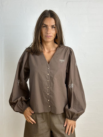 Gaspar Valencia Poplin Shirt - Brown  (PRE-ORDRE SEPTEMBER)