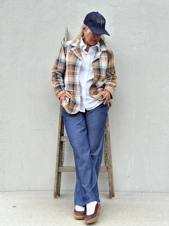 Gaspar Stockholm Check - Camel  (PRE-ORDRE SEPTEMBER)