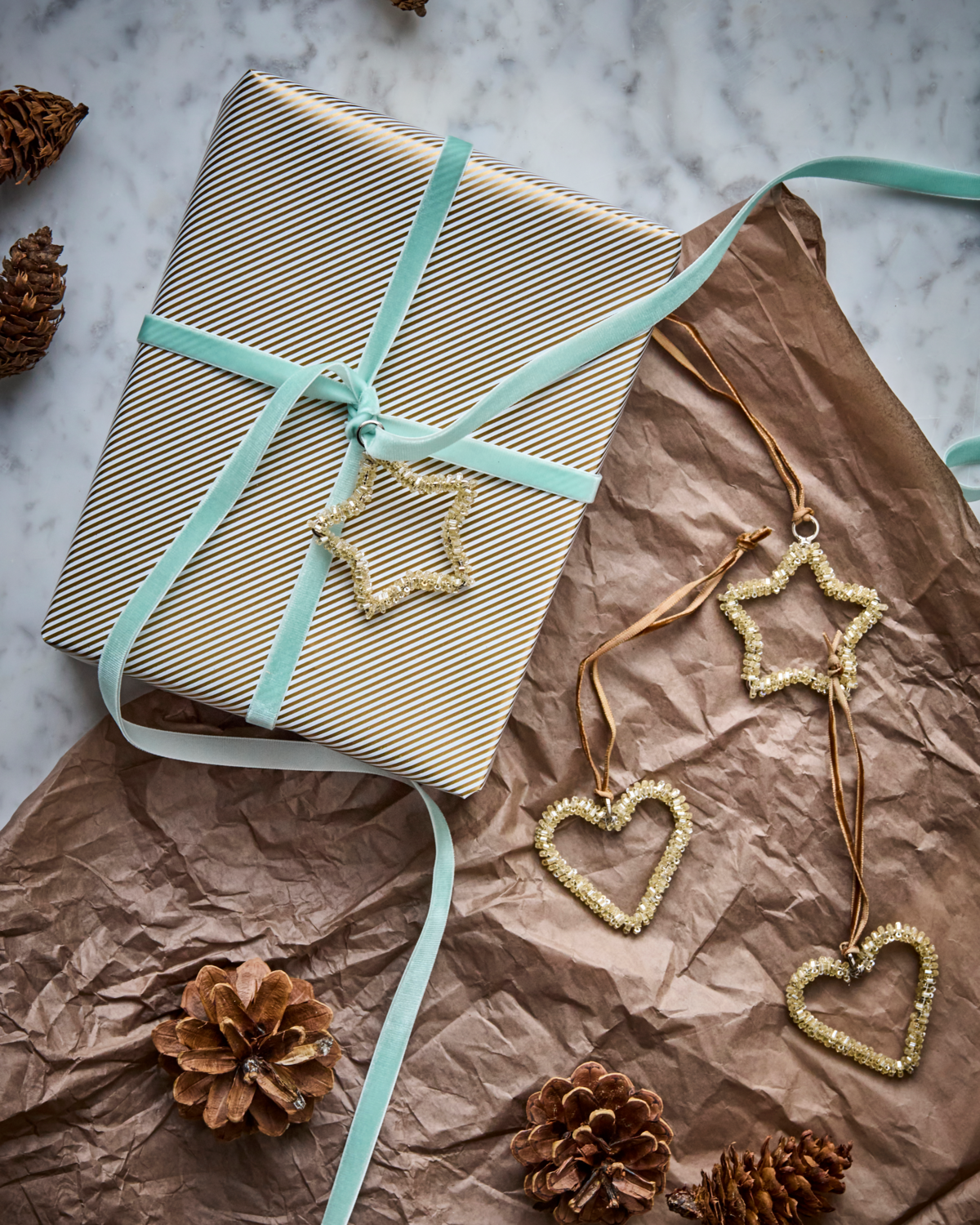 House Doctor Connect Ornaments - Champagne