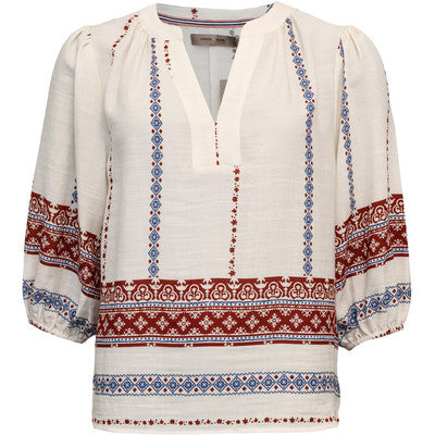 Costa Mani Hyacinth Blouse - Red/Blue Combi