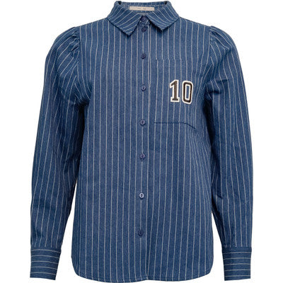 Costa Mani Foxglove Shirt - Denim Stripe