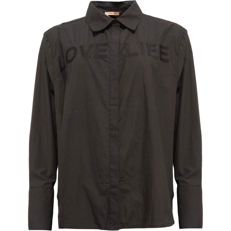 Costa Mani Letters Shirt - Black