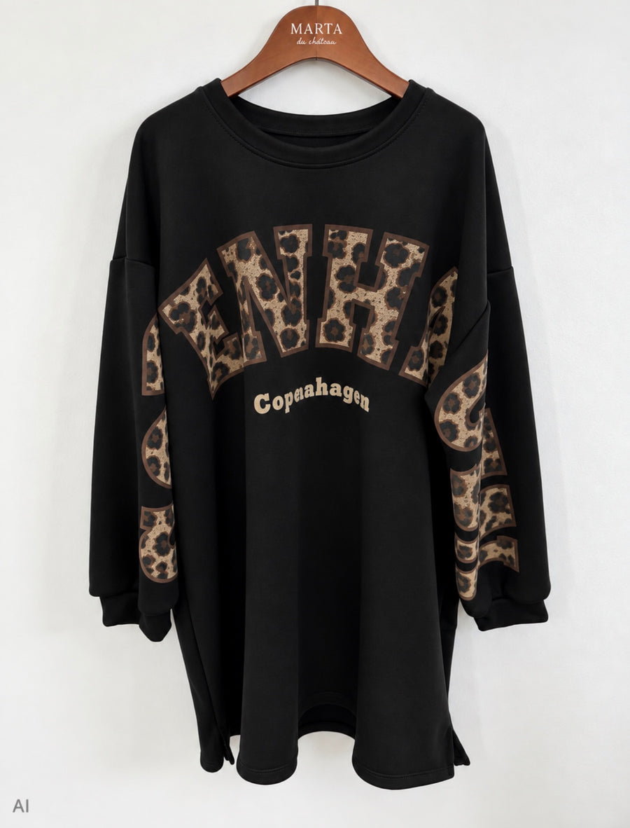 Marta du château Cannes Dress - Nero/Leo