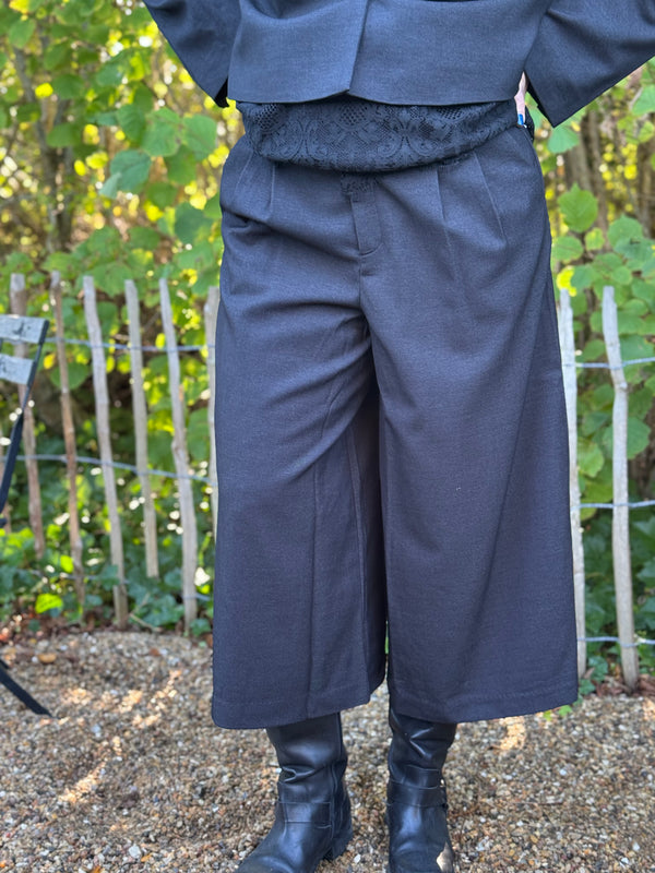 Kaffe Gabby Culotte Pants - Dark Grey Melange