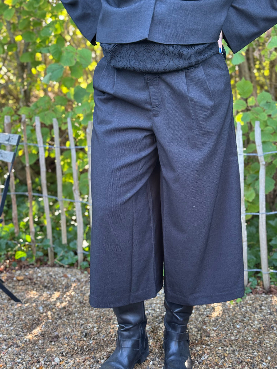 Kaffe Gabby Culotte Pants - Dark Grey Melange
