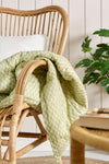 Ib Laursen Caja Quilt - Støvgrøn m/Hvid Blomster