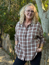 Cream Angie Shirt - Brown Check