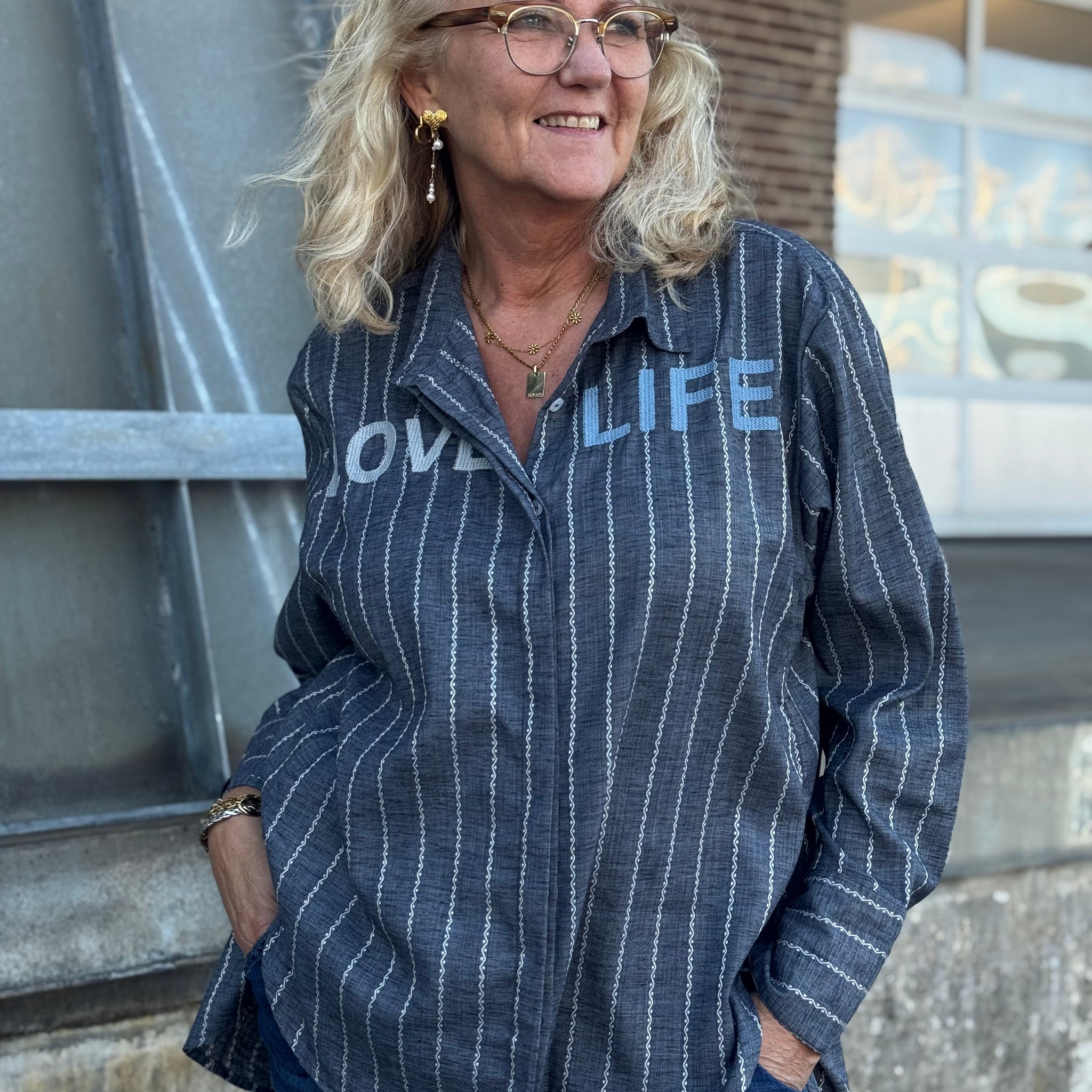 Costa Mani Letters Shirt - Black